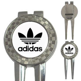 Golf Divot Repair Tool : Adidas (trefoil) - white-black